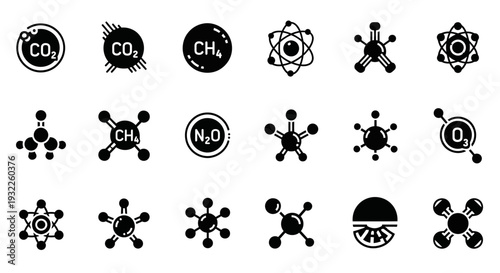 Molecular structures of various chemical compounds illustrated in black and white
