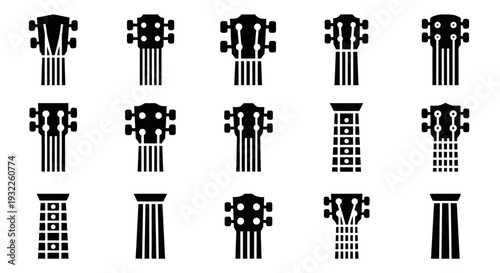 Collection of Various Ancient Greek Column Illustrations on White Background from Direct Viewpoint