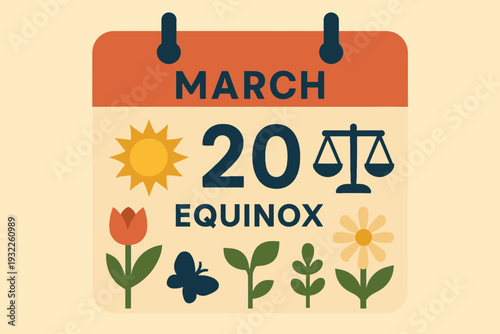 March Equinox Calendar Page with Astronomical Mark