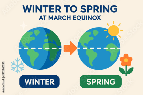 Vector Infographic Explaining Equinox Seasons Transition