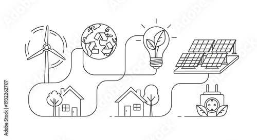Set of 6 eco friendly icons vector