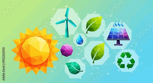Set of 7 eco friendly icons vector