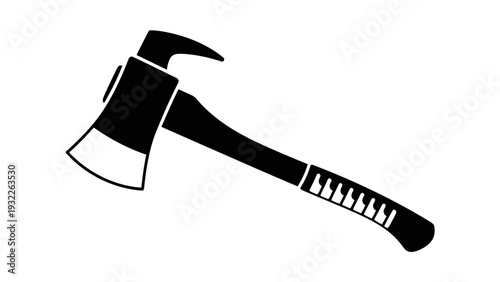 Black and white axe tool icon.