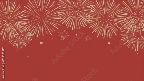 A festive holiday illustration featuring fireworks, celebration, joy, holiday, and cheer in a vibrant scene from a front viewpoint