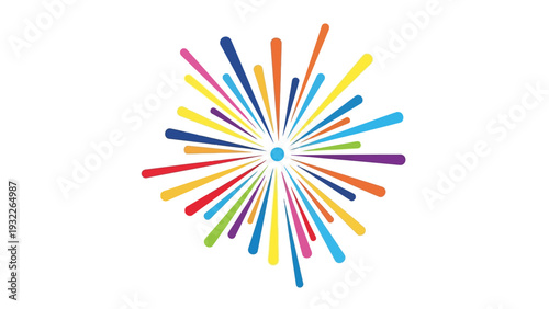 Colorful Pencils Radial Pattern Design.