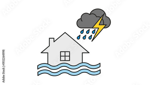 House Flooded with Rain Storm.