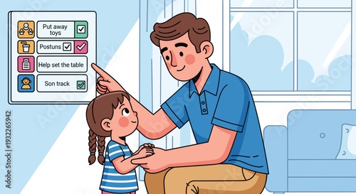 Father and Daughter Using Digital Tablet Together 1.