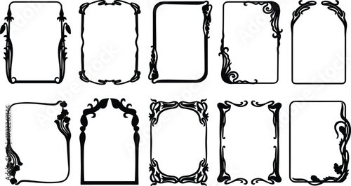 Elegant vintage decorative borders and frames ornate flourishes and swirls for design