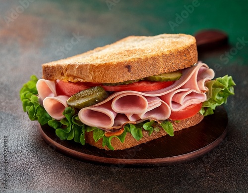 Wallpaper Mural sandwich with ham and vegetables Torontodigital.ca