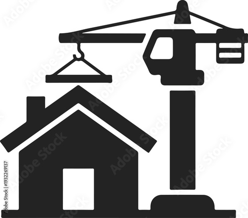 Home construction and building development icon