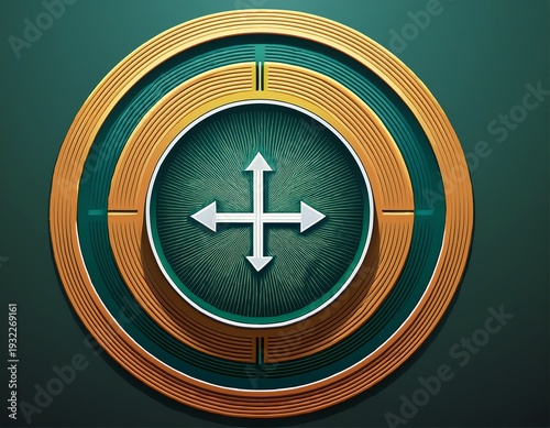 Wallpaper Mural circular emblem indicating four way stretch fabric technology and material properties Torontodigital.ca