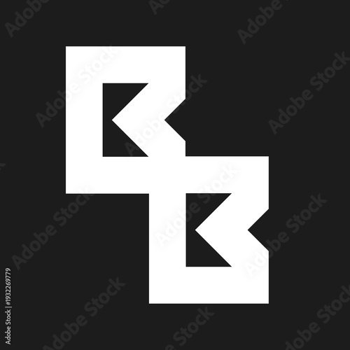 Free Download Modern Abstract Geometric Double B Letter Logo Design on Black Background - GFXLoad