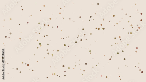 Terrazzo-inspired modern speckled stone texture with earthy tones and scattered geometric shapes on a light beige background, ideal for design