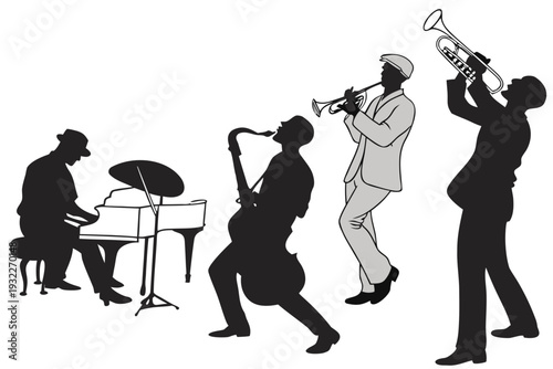 silhouettes of musicians