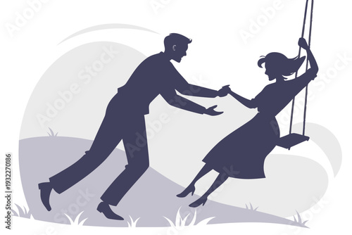 silhouette of a man and woman