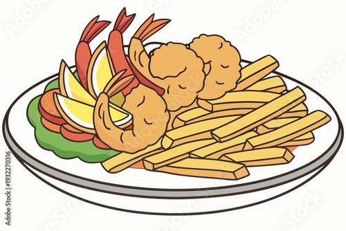 french fries and ketchup