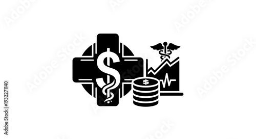 Medical Finance Icon: Health Care Cost, Investment, and Growth
