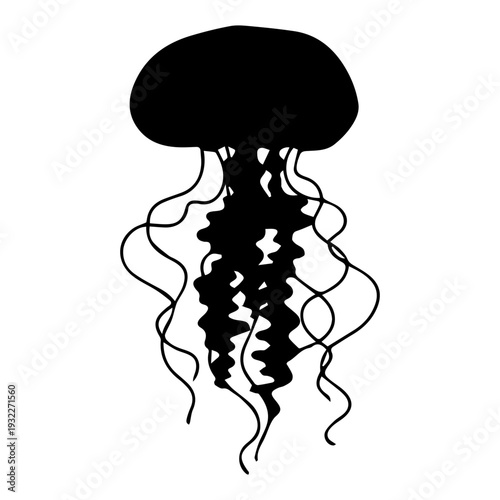 Black Jellyfish Outline