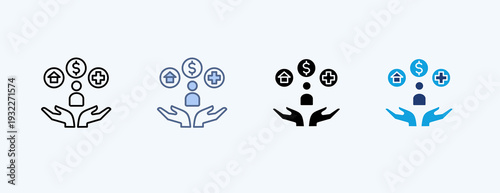 Welfare Multiple Icon Illustration Vector
