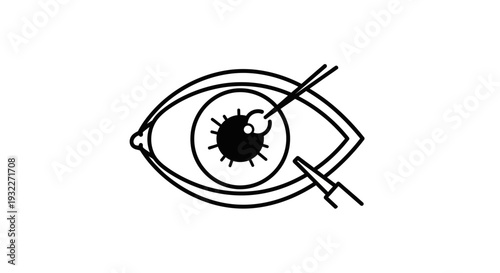 Eye Surgery Icon: Oculist Procedure, Vision Correction, Ophthalmology Symbol