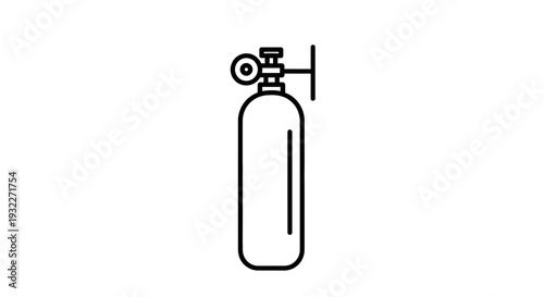 Oxygen Tank Icon - Medical Gas Cylinder with Regulator