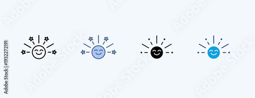 Joyfull Multiple Icon Illustration Vector