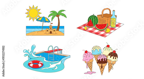 Vibrant summer scenes for joyful projects and presentations