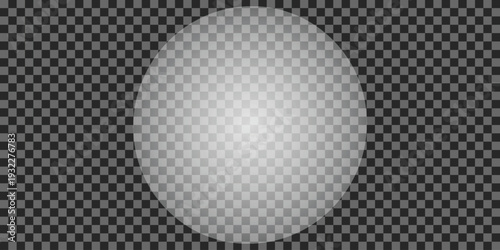 Transparent sphere with soft light effect on a checkered background abstract graphic element for design and overlay EPS Vector