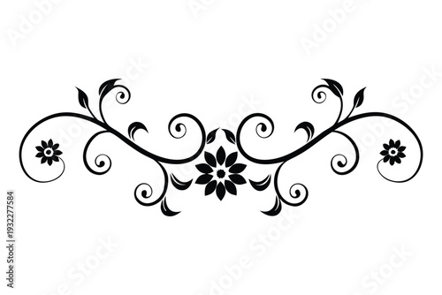 Black and white ornate floral swirls and scrolls decorative pattern