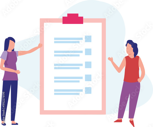 The girl is discuss about checklist.
