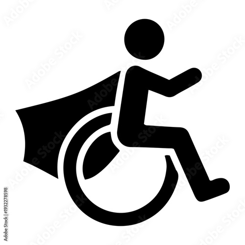 Empowerment Disabled Superhero Solid Icon