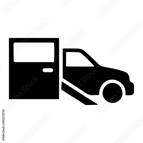 Accessible Vehicle Ramp Solid Icon