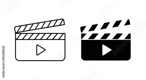 Two film clapperboard icons representing video production and editing.