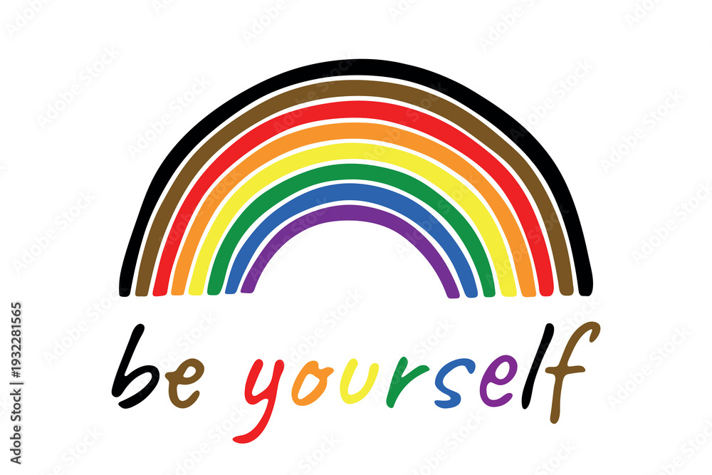 Obraz premium Colorful rainbow shape Gay pride flag Happy pride day LGBTQ community Pride Month Vector hand drawn doodle for posters, stickers, logo, cards