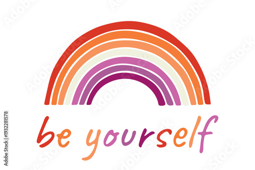 Colorful rainbow shape Lesbian pride flag Happy pride day LGBTQIA community Pride Month Vector hand drawn doodle for posters, stickers, logo, cards