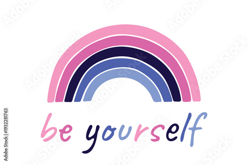 Colorful rainbow shape Omnisexual pride flag Happy pride day LGBTQIA community Pride Month Vector hand drawn doodle for posters, stickers, logo, cards