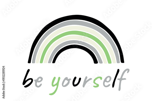 Colorful rainbow shape Agender pride flag Happy pride day LGBTQIA community Pride Month Vector hand drawn doodle for posters, stickers, logo, cards