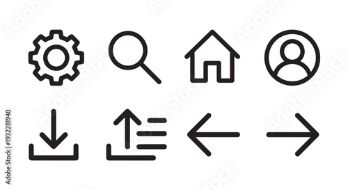 Minimalist Web and Interface Line Icons Set - Vector Illustrations