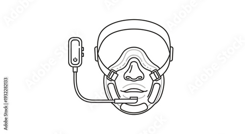 Medical Breathing Mask Icon: CPAP Sleep Apnea Therapy Device