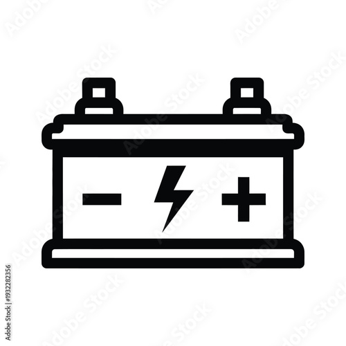 Car Battery Energy Power Source Commercial Icon
