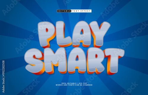 Play Smart Editable Text Effect - Modern Gaming Typography for Game Title and Logo