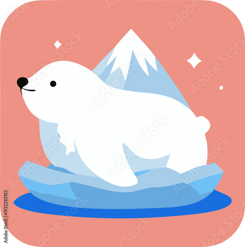 Polar bear adventure on ice and in the ocean with boats and wildlife around