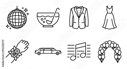 Disco ball with sparkle for prom invitation dance party and graduation celebration isolated