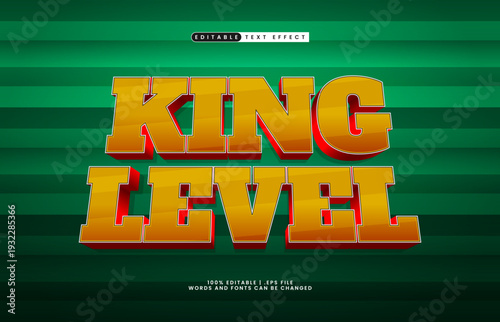 King Level Editable Text Effect - Bold Gaming Typography for Esports and Game Title
