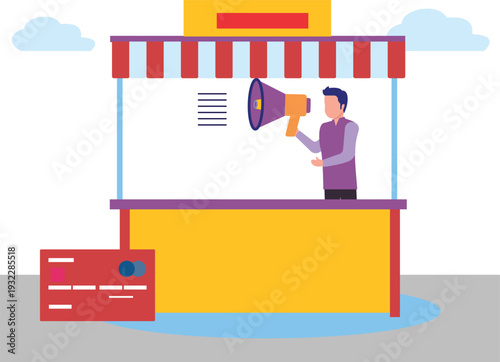 A boy is marketing in shop