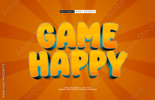 Game Happy Editable Text Effect - Modern Gaming Typography for Game Title and Logo