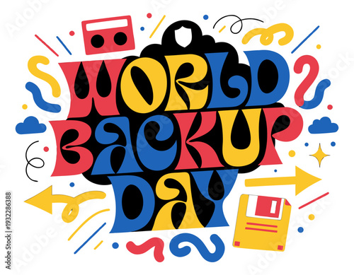WORLD BACKUP DAY vector illustration isolated on white background
