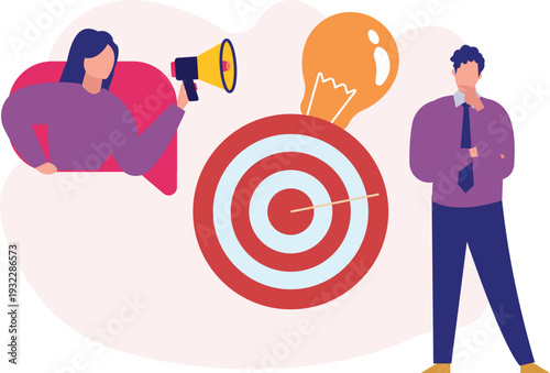 A boy is thinking about business target.