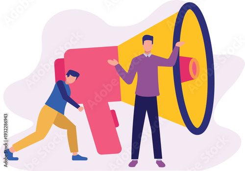 A boy is discuss about online marketing