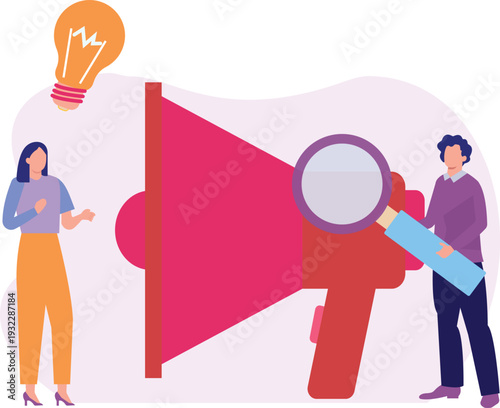 A boy is holding a magnifying glass